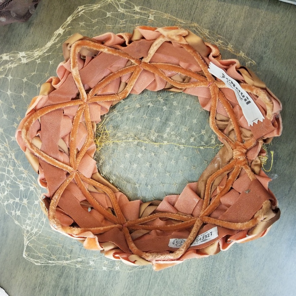U.S.A. Union Made Orange Vintage Hat with Netting - Picture 7 of 8